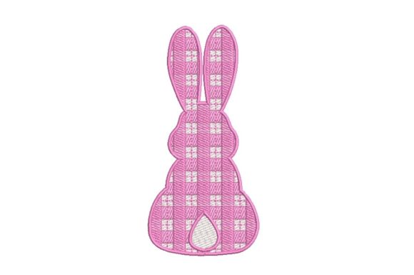 Buffalo Plaid Bunny Embroidery Design