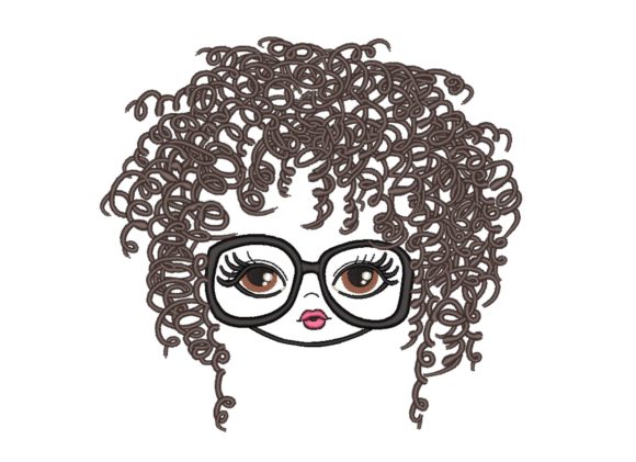 Curly Girl Embroidery Design
