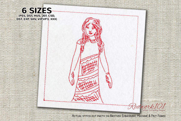 Girl Flaunting Dress Embroidery