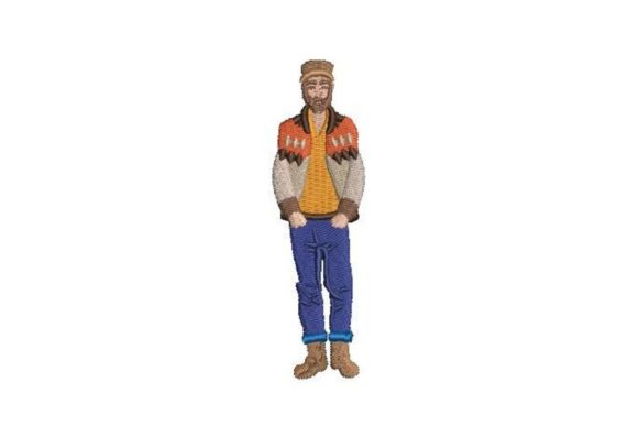 Hipster Guy Embroidery Design