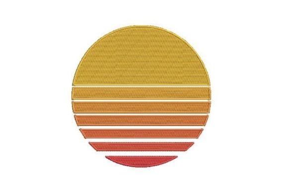 Retro Sun Embroidery Design