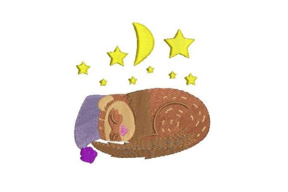 Sleepy Ferret Embroidery Design