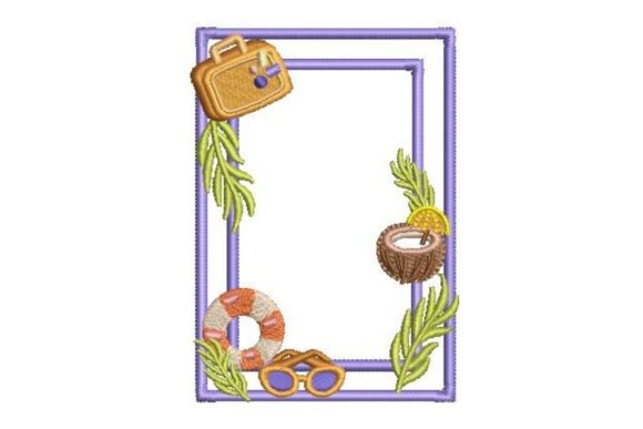 Summer Border Embroidery Design