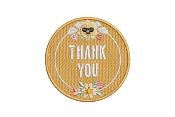 Thank You Sticker Embroidery