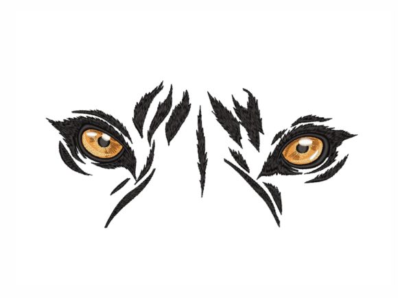 Tiger Eyes Embroidery Design