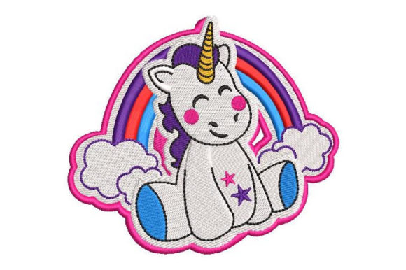 Unicorn with Rainbow: A Magical Embroidery Design